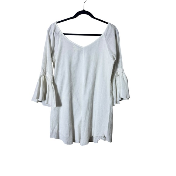 Billabong Bohemian Womens Tunic Top Medium Fairycore Beachy Flare Coquette White - Picture 4 of 7